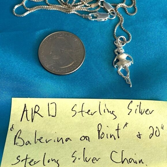 ARD Lovely Sterling Silver “Ballerina on Point” Necklace - Picture 9 of 9